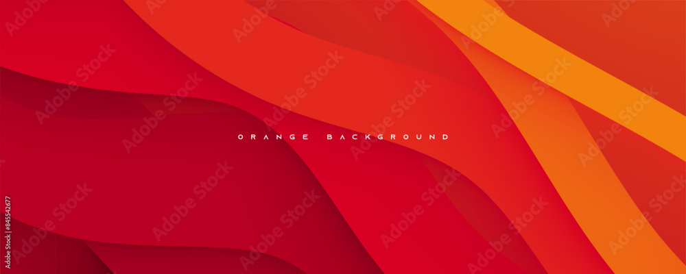 Poster Orange papercut abstract background dynamic design vector