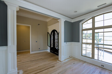 View of interior of modern living room after it has been reconstructed