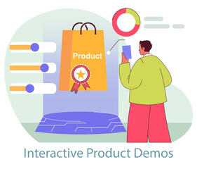 immersive marketing. Flat Vector Illustration