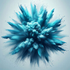 Explosión artificial de color azul.
