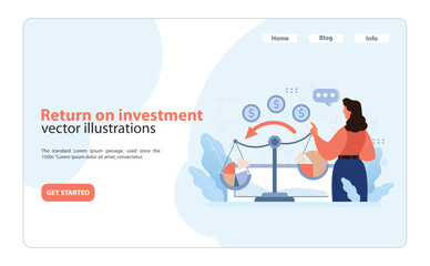 Return on investment concept. Flat vector illustration.