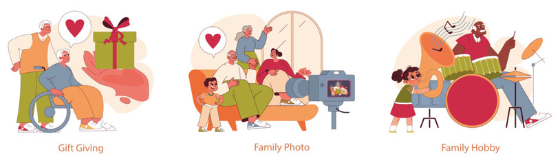 Grandparents Day. Flat Vector Illustration