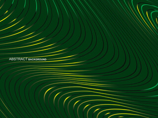 Premium background design with wavy green stripes pattern. Vector horizontal template for digital luxury business banner, contemporary formal invitation, luxury voucher, gift certificate, etc.