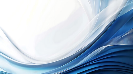 Fototapeta premium Radiant Blue and White Abstract Wave Design
