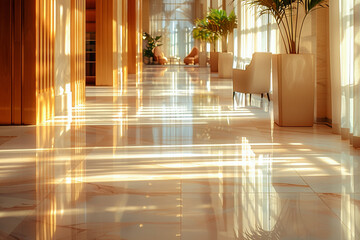Hotel modern interior, luxurious apartment with vintage style, grand corridor with elegant decoration.