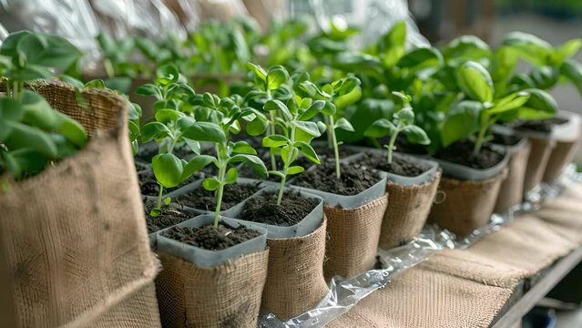 A bag of compostable seed trays each one individually wrapped for easy storage and transportation.