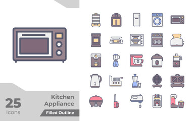 Kitchen Appliance Filled Color Icons