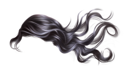 modern stylish hair wig isolated on transparent background 
