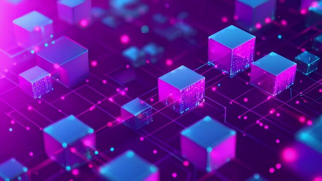 A series of overlapping squares and circles symbolizing the interdependence of different components in a cohesive smart contract design.