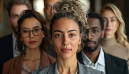 Fototapeta premium Cross-Cultural Leadership, Showcase images of leaders managing diverse teams across borders, emphasizing the skills needed to navigate cultural differences and foster inclusivity