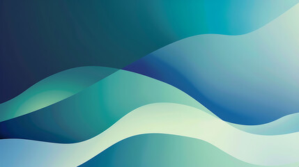 Fototapeta premium Abstract Gradient Waves in Blue and Green