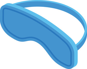 Blue sleep mask is blocking light so someone can sleep better