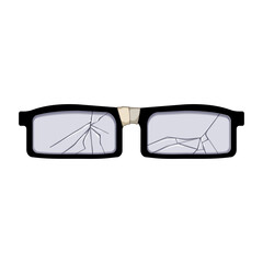 black geek glasses cartoon. fashion silhouette, optic cool, lens nerd black geek glasses sign. isolated symbol vector illustration