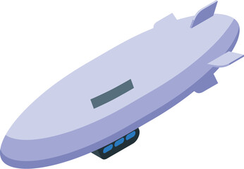 Large white zeppelin airship is floating in the sky © ylivdesign