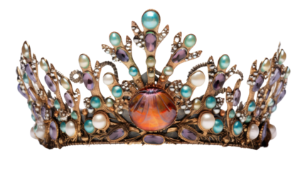 ancient queen crown on a white background
