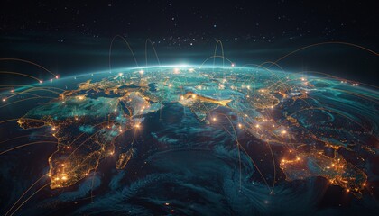 Global Trade Routes, Maps or illustrations showcasing the major trade routes and corridors that facilitate the flow of goods across continents