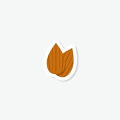Almond icon sticker isolated on gray background