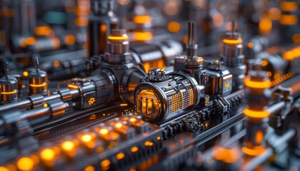Fototapeta premium Global Manufacturing, Showing factories and production facilities in different parts of the world, emphasizing the diversity of manufacturing processes and locations