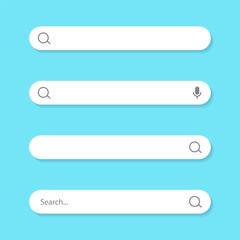 Search bar icon set with shadow. Browsing concept