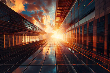 Modern city buildings Tall buildings look up financial business background