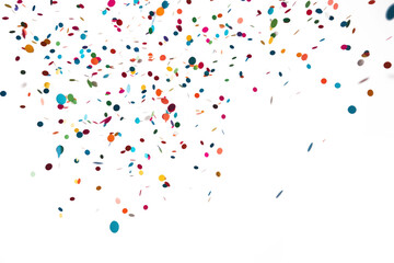 PNG Colored confetti flying backgrounds white background celebration.