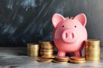 Smiling Piggy Bank and Wealth