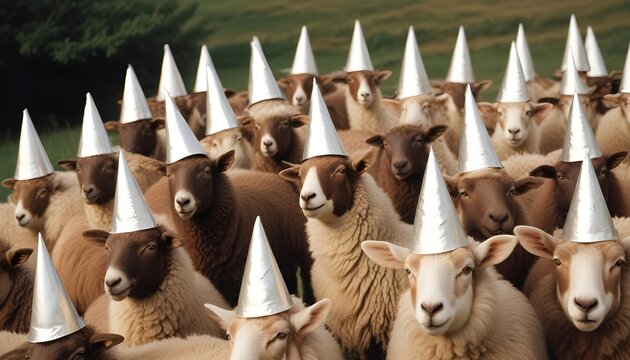 Sheeple, the concept of a herd of dumb sheep all following the same thing without a mind of their own.