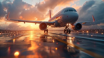 Skyward Journey: Airplane in Perfect Flying Conditions