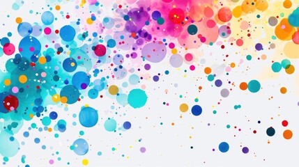 Cheerful Banner Featuring Confetti and Fireworks