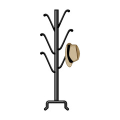 rack hat stand cartoon. woman silhouette, engineer worker, industry fashion rack hat stand sign. isolated symbol vector illustration