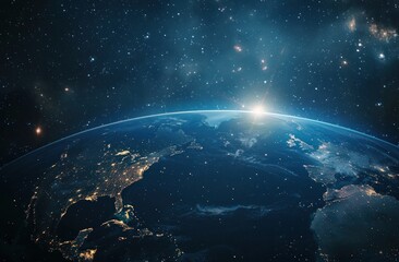 Earthrise Over The Horizon From Space