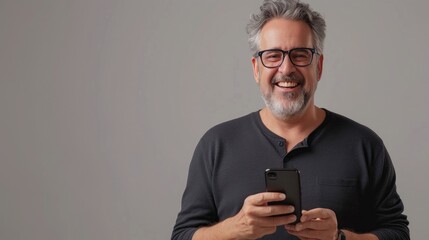 Business on the Move: Middle-Aged Man Sending Voice Message