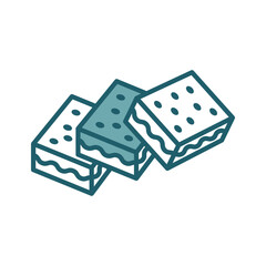 brownies icon vector design template simple and clean