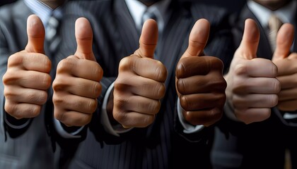 Thumbs-Up from Management, group of managers giving a thumbs-up gesture, 