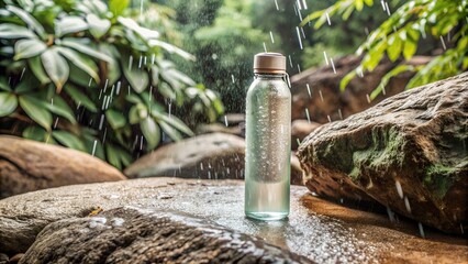 Obraz premium generic plastic water bottle in the middle of jungles