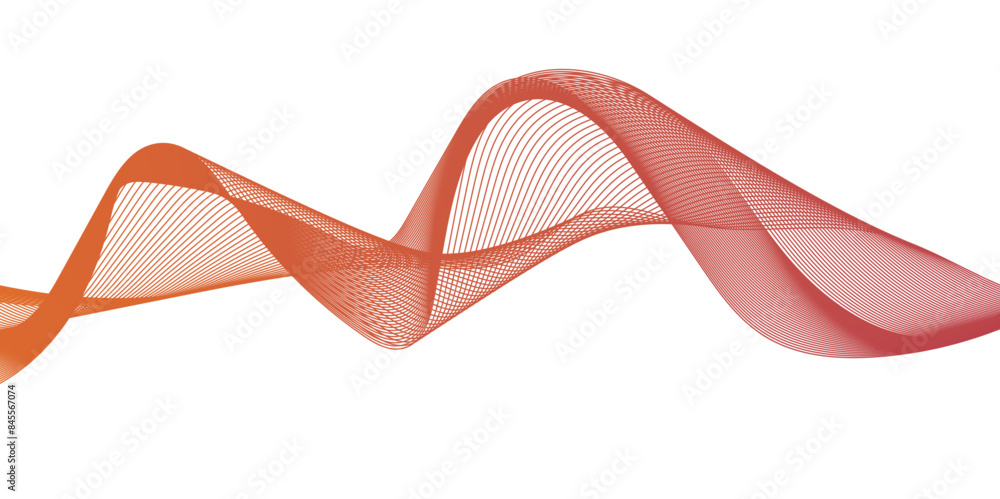 Poster Abstract wavy lines flowing curve golden gradient color on transparent background. Abstract white background colorful lines. modern wavy stripes on white background isolated.