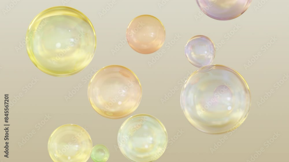 Poster visuals in 3d. the ingredients of macro shots combine to create a treatment serum. fundamentals of d