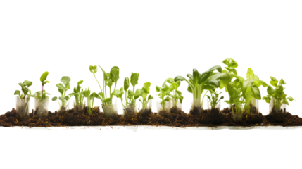 Photograph of a miniature vegetable garden, its rows of seedlings bursting with life, showcasing the transformative power of water in nourishing new growth
