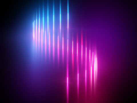abstract background, vertical pink blue neon lines, plasma jets. Virtual northern lights, aurora borealis.