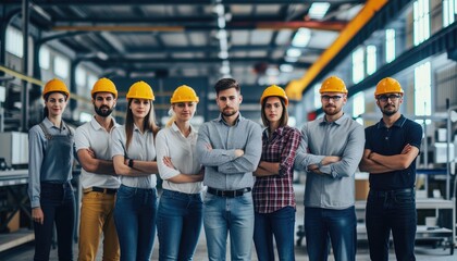 Obraz premium Diverse Engineering Experts at Industrial Facility