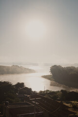 view of the lake at dawn