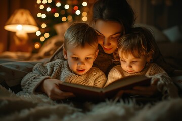 Relaxing Bedtime Routine: Mother and Children