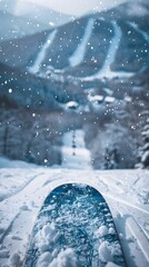 Winter Sports in Snowy Mountain Resort with Skiers and Snowboarders on Powdery Slopes