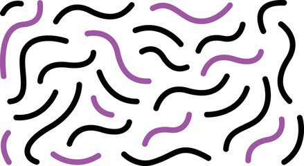 Curvy lines pattern. Trendy doodle background. Abstract design 