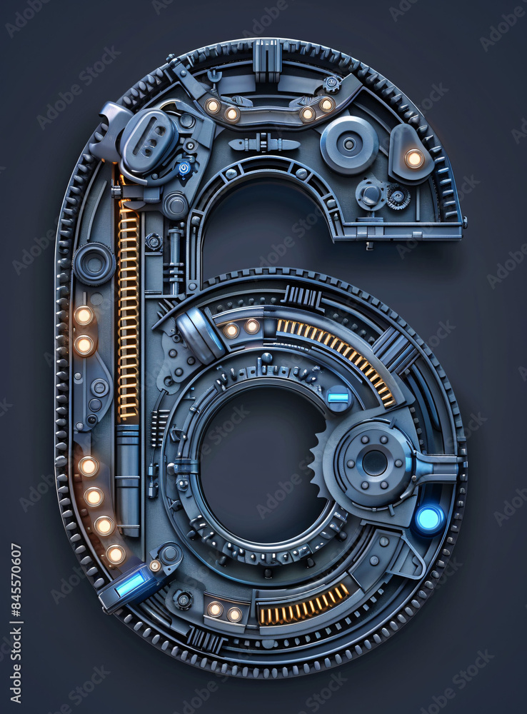 Poster 3d rendering digital font big sale event countdown concept element