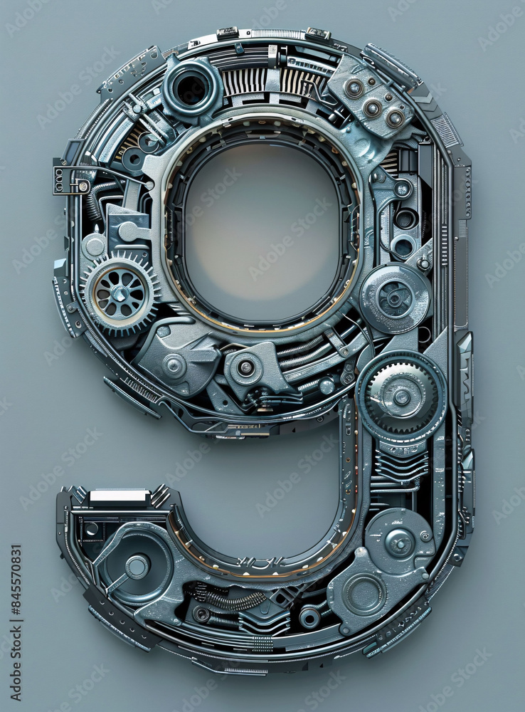 Poster 3d rendering digital font big sale event countdown concept element