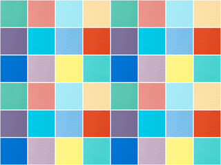 color tiled seamless pattern: squares with textured paper