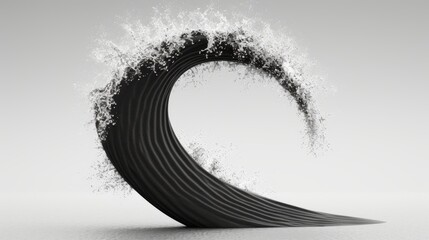 Dynamic black wave design with striking stroke element for modern graphic projects