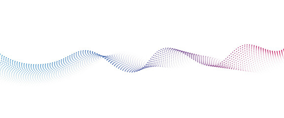 Flowing Dot Wave halftone gradient pattern on transparent background