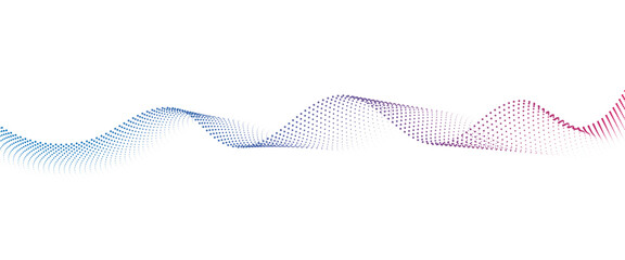 Flowing Dot Wave halftone gradient pattern on transparent background